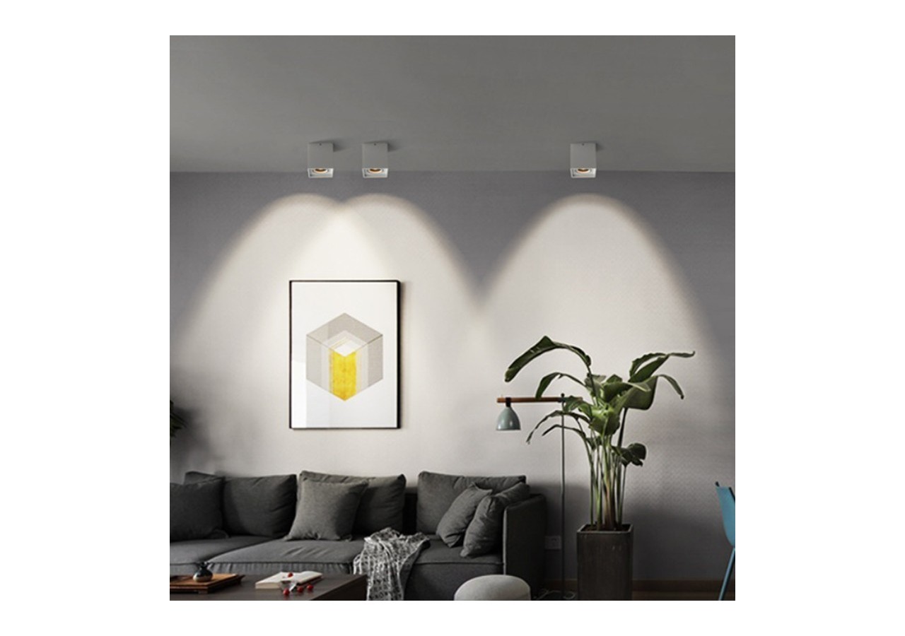 Applique plafond carrée en polycarbonate - Orientable - GU10 - B984-C-B - Barcelona LED
