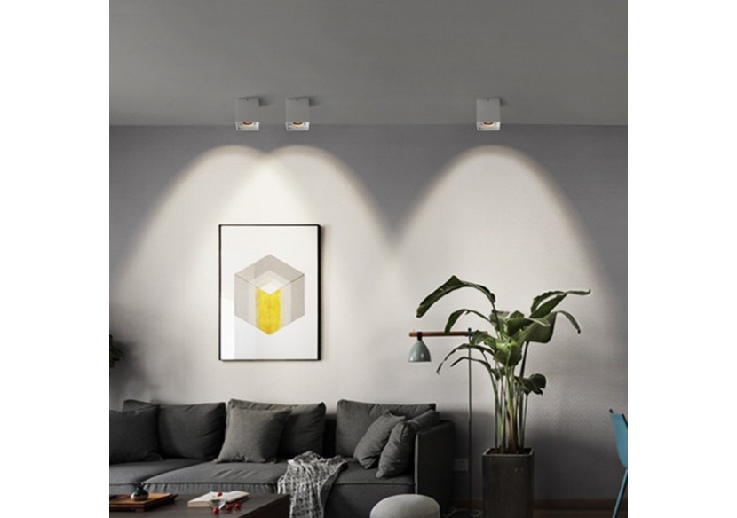 Applique plafond carrée en polycarbonate - Orientable - GU10 - B984-C-B - Barcelona LED Applique plafond carrée en polycarbonate - Orientable - GU10 - B984-C-B - Barcelona LED