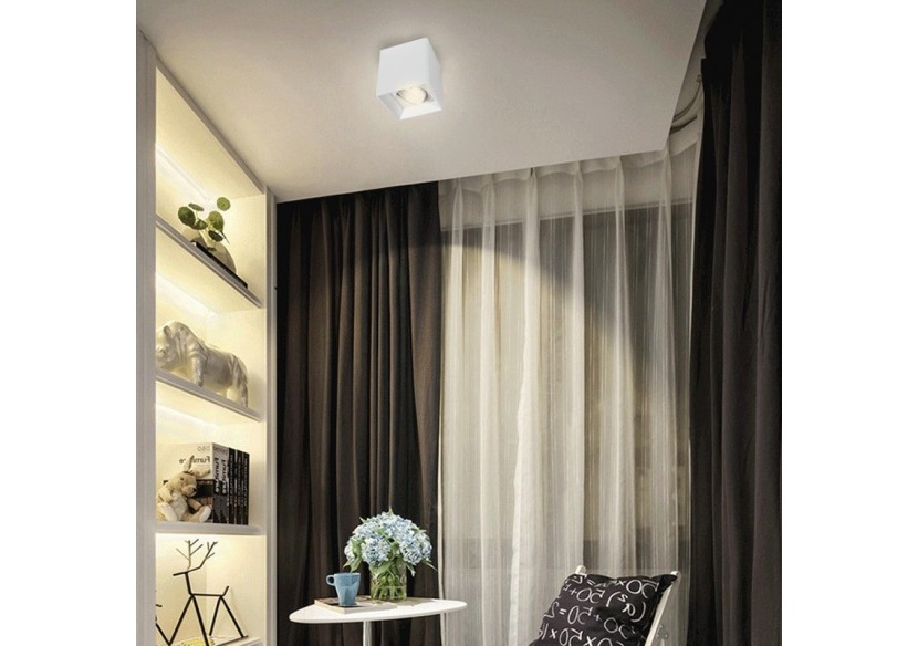 Applique plafond carrée en polycarbonate - Orientable - GU10 - B984-C-B - Barcelona LED Applique plafond carrée en polycarbonate - Orientable - GU10 - B984-C-B - Barcelona LED