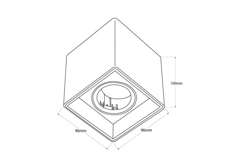 Applique plafond carrée en polycarbonate - Orientable - GU10 - B984-C-B - Barcelona LED Applique plafond carrée en polycarbonate - Orientable - GU10 - B984-C-B - Barcelona LED