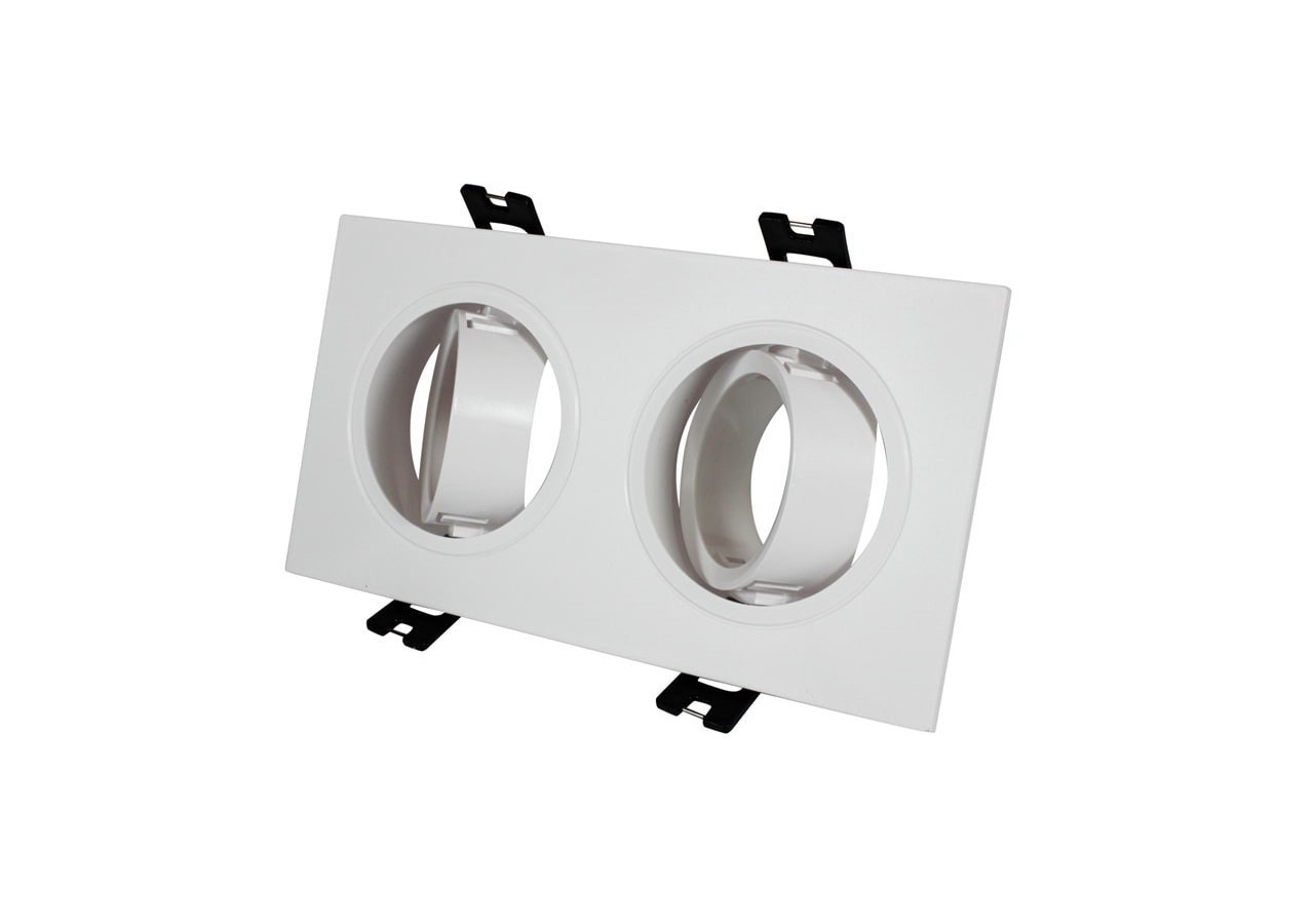 Cadran encastrable orientable pour 2 ampoules GU10, MR16 - B983-C-B - Barcelona LED