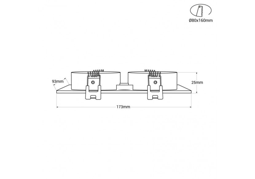 Cadran encastrable orientable pour 2 ampoules GU10, MR16 - B983-C-B - Barcelona LED Cadran encastrable orientable pour 2 ampoules GU10, MR16 - B983-C-B - Barcelona LED