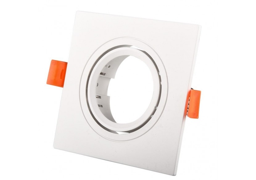 Collerette carrée orientable à encastrer pour ampoule GU10/MR16 - Découpe diamètre 75mm - B982-C-B - Barcelona LED Collerette carrée orientable à encastrer pour ampoule GU10/MR16 - Découpe diamètre 75mm - B982-C-B - Barcelona LED