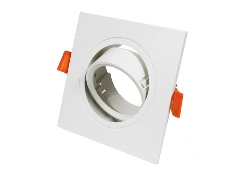 Collerette carrée orientable à encastrer pour ampoule GU10/MR16 - Découpe diamètre 75mm - B982-C-B - Barcelona LED Collerette carrée orientable à encastrer pour ampoule GU10/MR16 - Découpe diamètre 75mm - B982-C-B - Barcelona LED