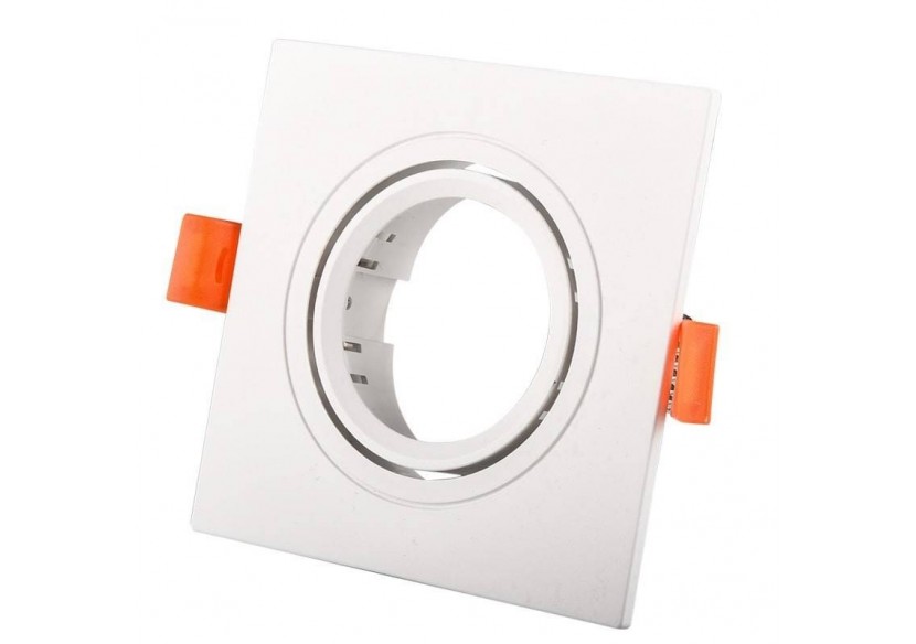 Collerette carrée orientable à encastrer pour ampoule GU10/MR16 - Découpe diamètre 75mm - B982-C-B - Barcelona LED Collerette carrée orientable à encastrer pour ampoule GU10/MR16 - Découpe diamètre 75mm - B982-C-B - Barcelona LED