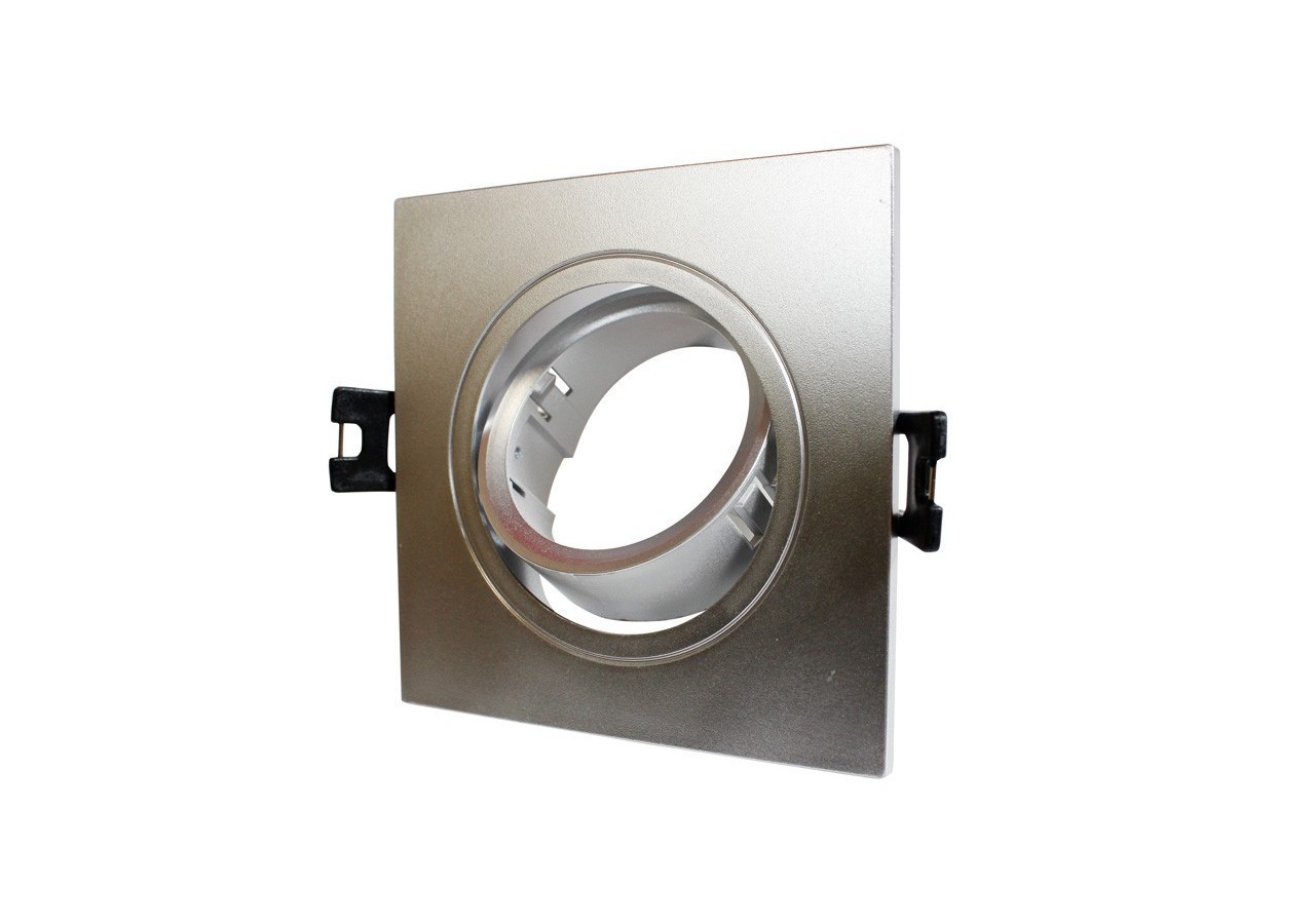 Collerette carrée orientable à encastrer pour ampoule GU10/MR16 - Découpe diamètre 75mm - B982-C-P - Barcelona LED