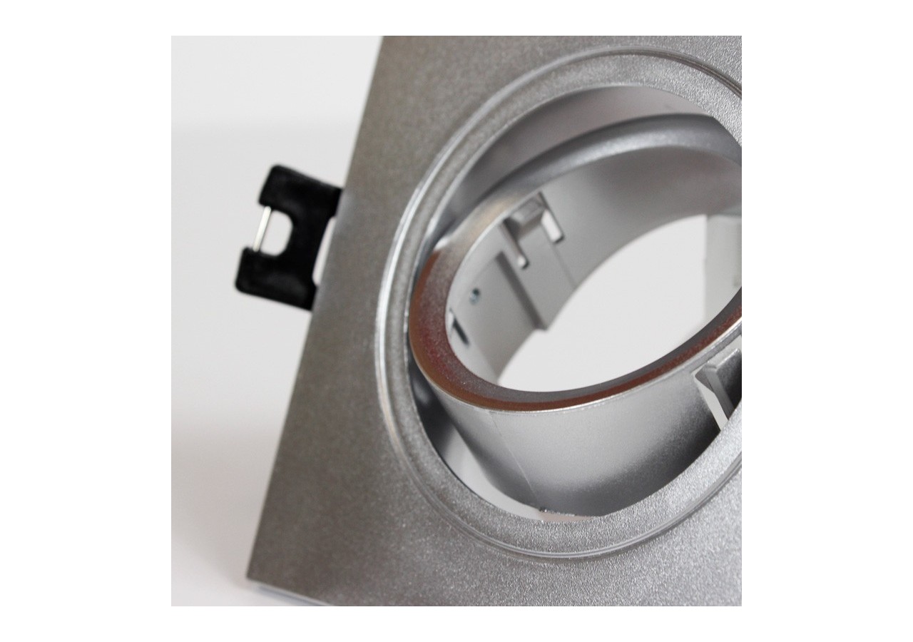 Collerette carrée orientable à encastrer pour ampoule GU10/MR16 - Découpe diamètre 75mm - B982-C-P - Barcelona LED