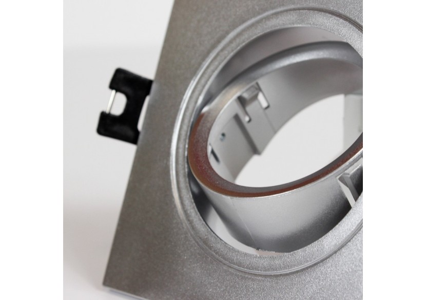 Collerette carrée orientable à encastrer pour ampoule GU10/MR16 - Découpe diamètre 75mm - B982-C-P - Barcelona LED Collerette carrée orientable à encastrer pour ampoule GU10/MR16 - Découpe diamètre 75mm - B982-C-P - Barcelona LED