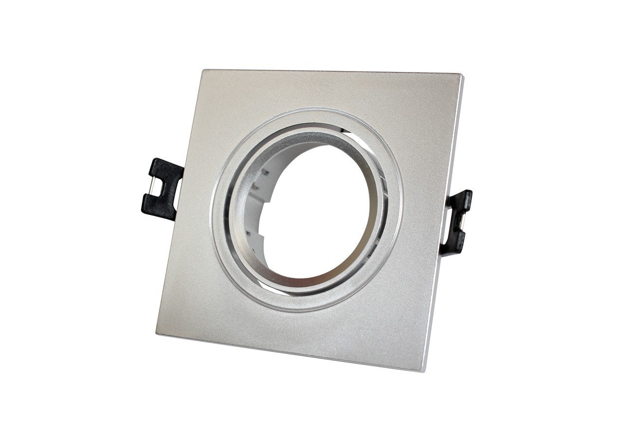 Collerette carrée orientable à encastrer pour ampoule GU10/MR16 - Découpe diamètre 75mm - B982-C-P - Barcelona LED