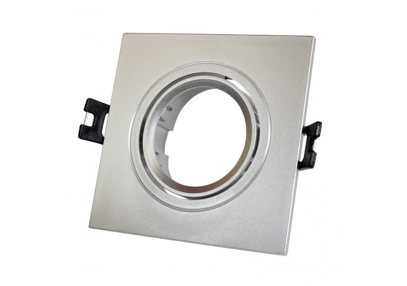 Collerette carrée orientable à encastrer pour ampoule GU10/MR16 - Découpe diamètre 75mm - B982-C-P - Barcelona LED Collerette carrée orientable à encastrer pour ampoule GU10/MR16 - Découpe diamètre 75mm - B982-C-P - Barcelona LED