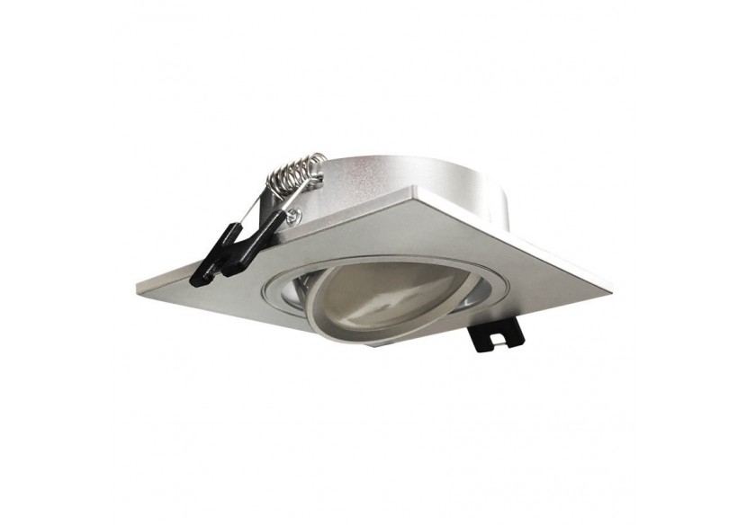 Collerette carrée orientable à encastrer pour ampoule GU10/MR16 - Découpe diamètre 75mm - B982-C-P - Barcelona LED Collerette carrée orientable à encastrer pour ampoule GU10/MR16 - Découpe diamètre 75mm - B982-C-P - Barcelona LED