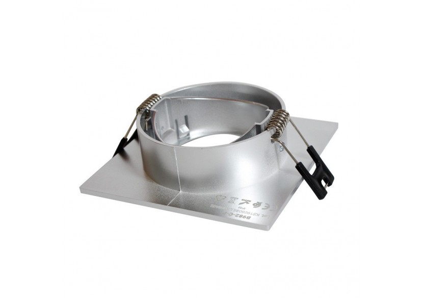 Collerette carrée orientable à encastrer pour ampoule GU10/MR16 - Découpe diamètre 75mm - B982-C-P - Barcelona LED Collerette carrée orientable à encastrer pour ampoule GU10/MR16 - Découpe diamètre 75mm - B982-C-P - Barcelona LED