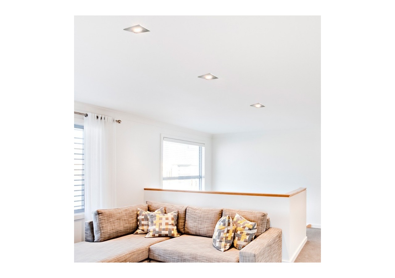 Collerette carrée orientable à encastrer pour ampoule GU10/MR16 - Découpe diamètre 75mm - B982-C-P - Barcelona LED