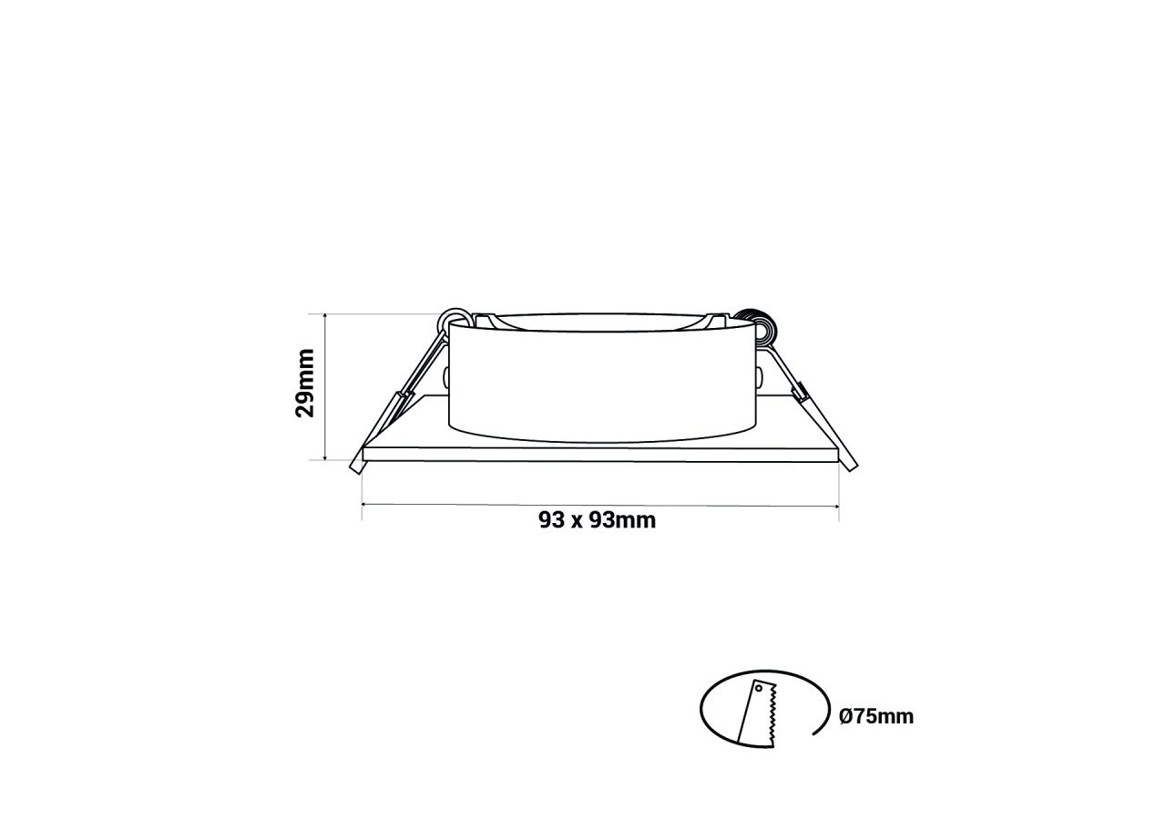 Collerette carrée orientable à encastrer pour ampoule GU10/MR16 - Découpe diamètre 75mm - B982-C-P - Barcelona LED