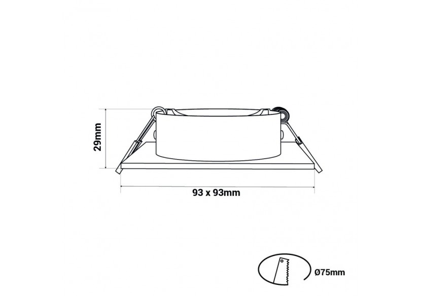 Collerette carrée orientable à encastrer pour ampoule GU10/MR16 - Découpe diamètre 75mm - B982-C-P - Barcelona LED Collerette carrée orientable à encastrer pour ampoule GU10/MR16 - Découpe diamètre 75mm - B982-C-P - Barcelona LED