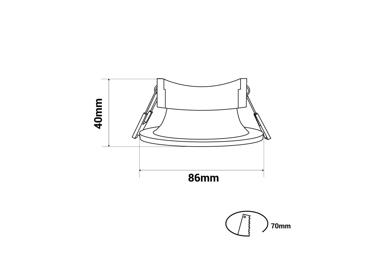 Support spot encastré pour ampoule GU10 / MR16 - Coupe diamètre 70mm - B980-R-D - Barcelona LED
