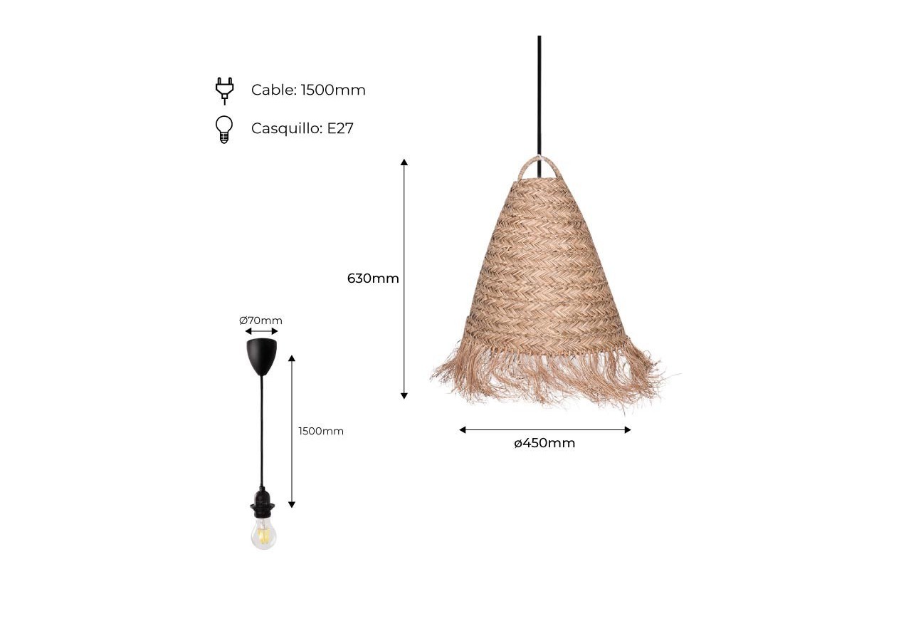 Suspension en fibre naturelle "Nam" - K173-N - Barcelona LED