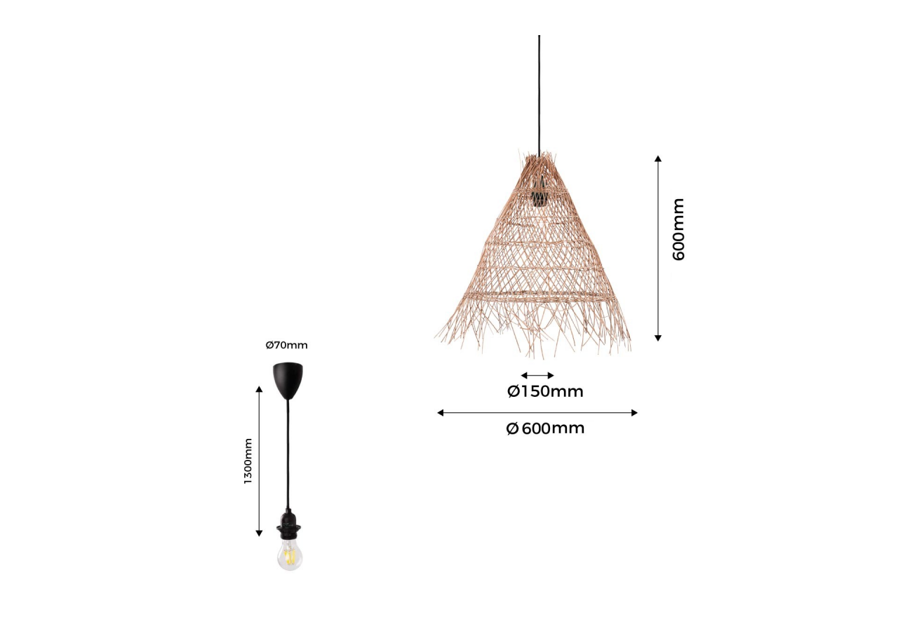 Suspension en osier"Willow" - K171-N - Barcelona LED
