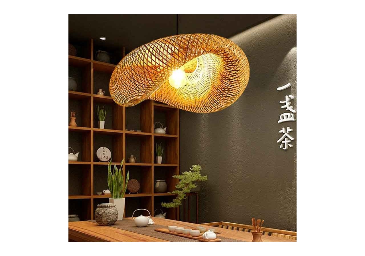 Suspension en osier "Vimet Lite" - K170-N - Barcelona LED