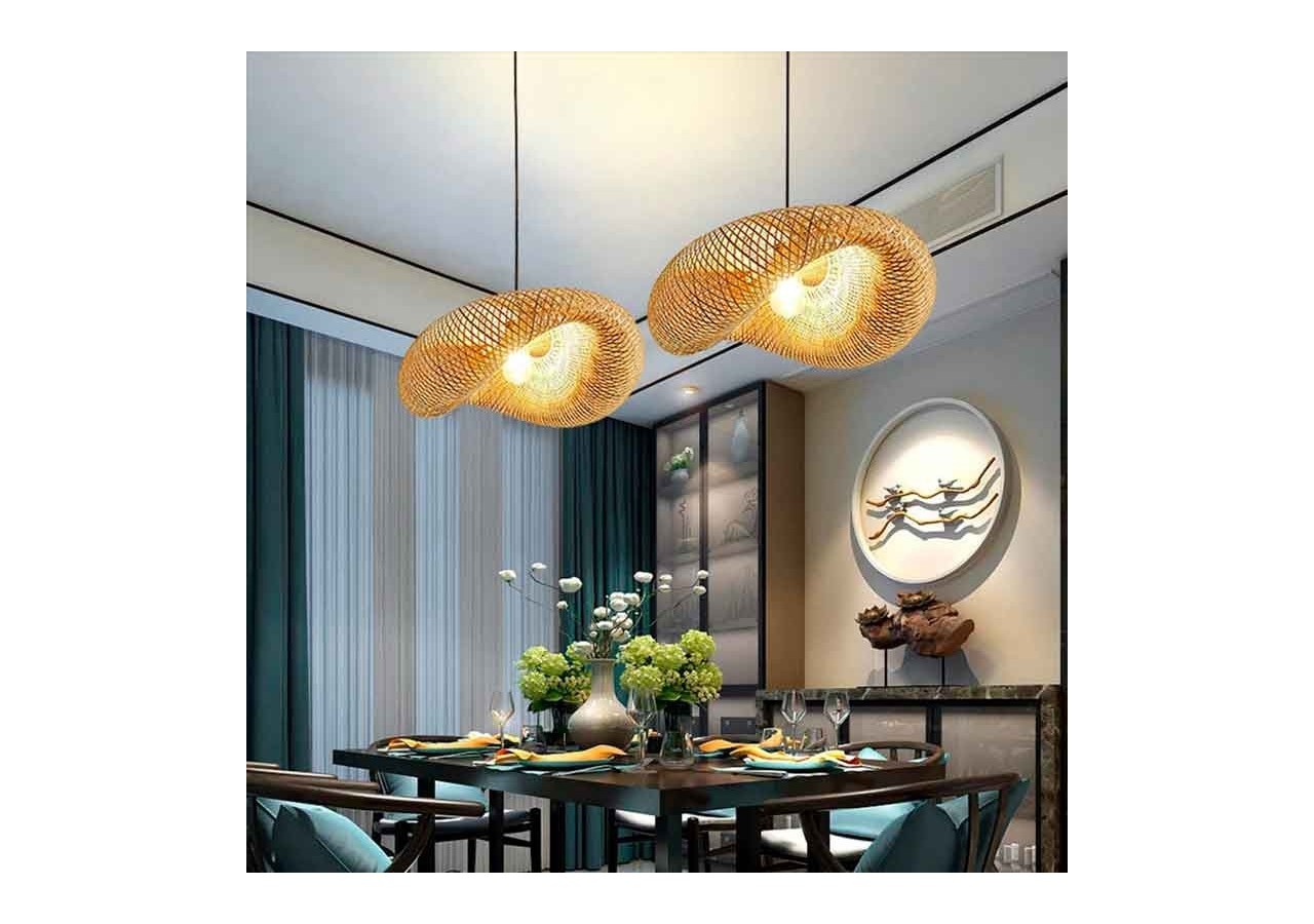 Suspension en osier "Vimet Lite" - K170-N - Barcelona LED