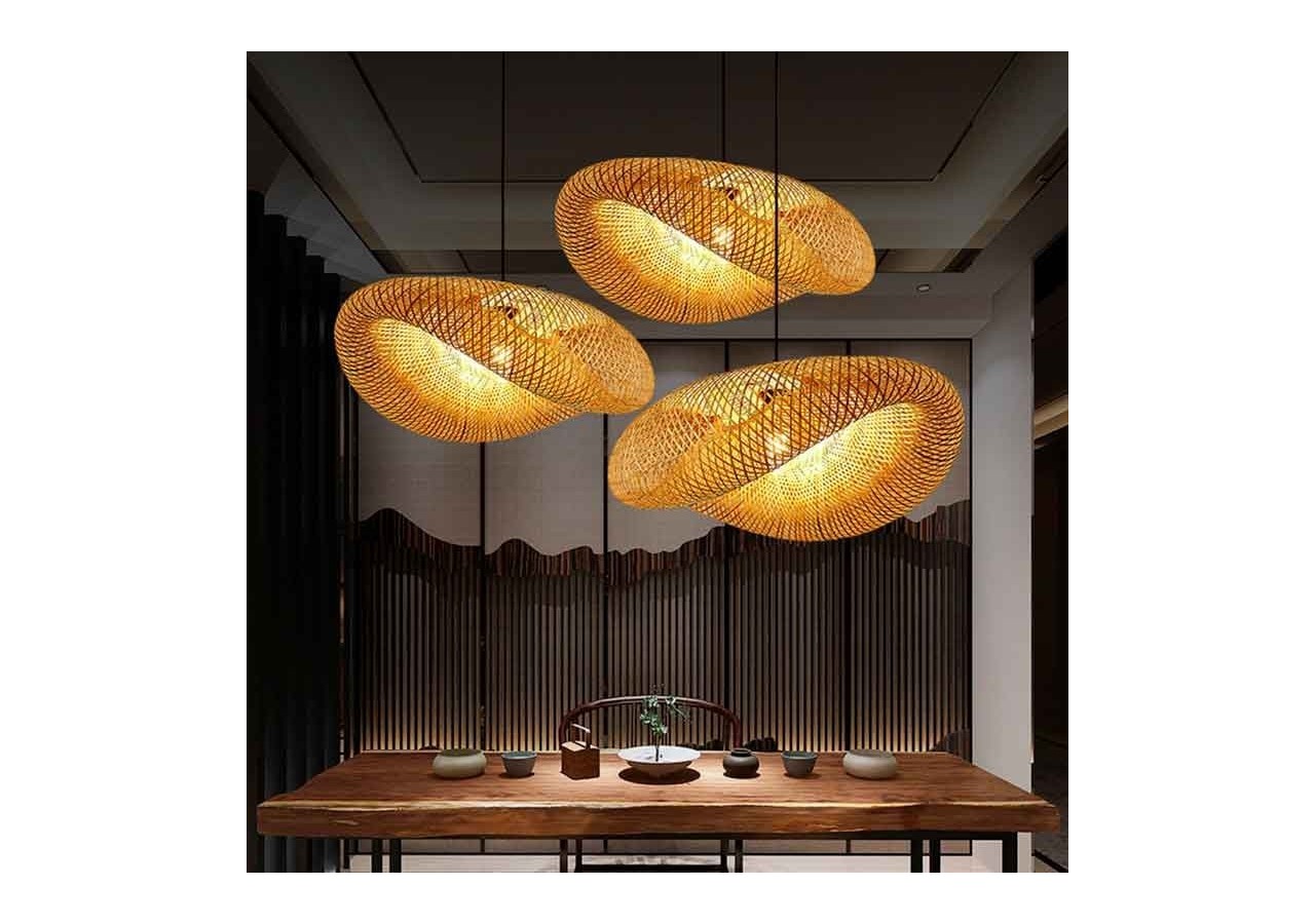 Suspension en osier "Vimet Lite" - K170-N - Barcelona LED