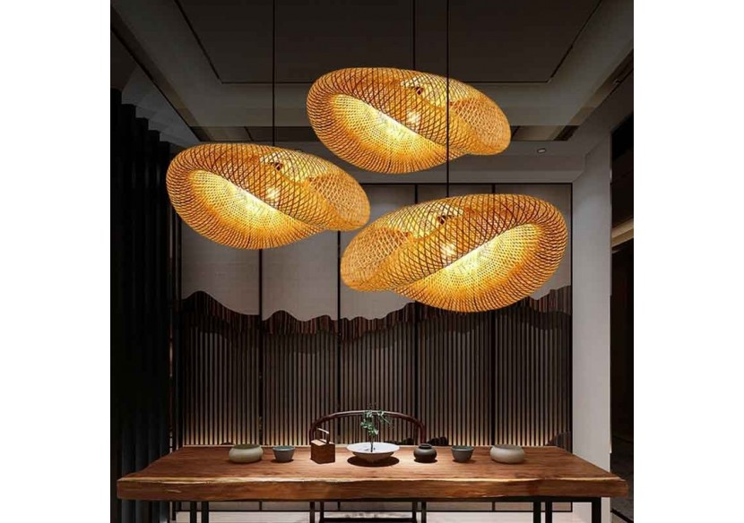 Suspension en osier "Vimet Lite" - K170-N - Barcelona LED