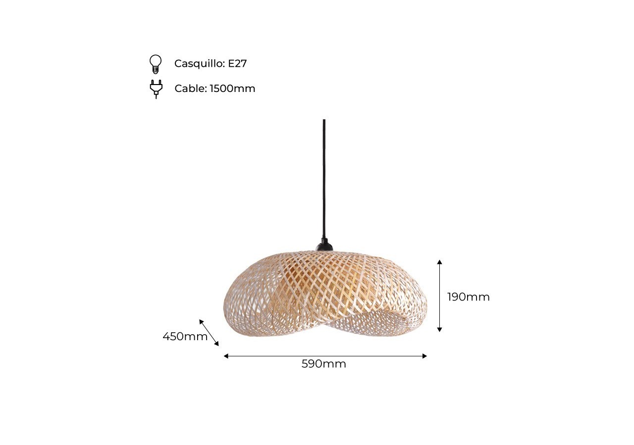 Suspension en osier "Vimet Lite" - K170-N - Barcelona LED