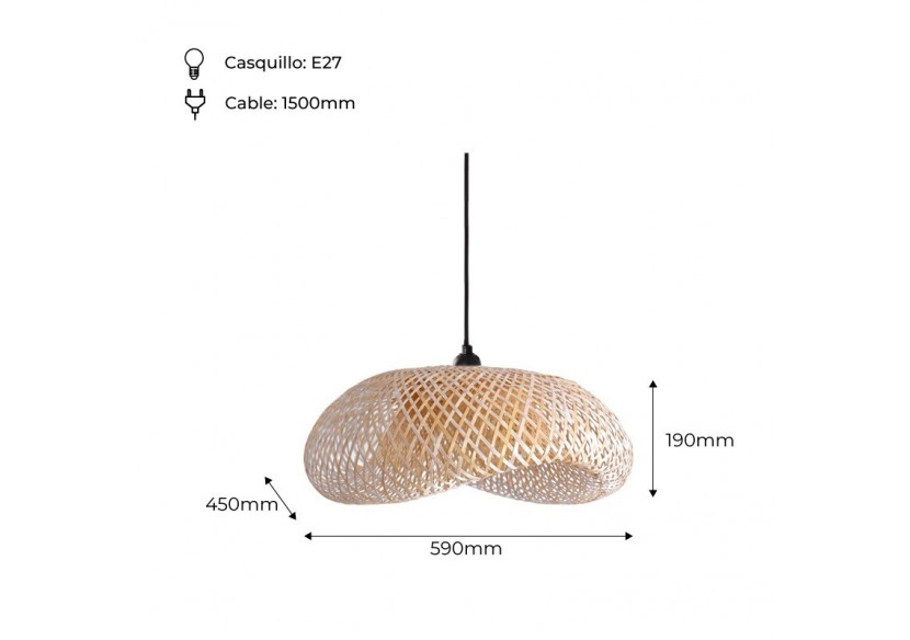 Suspension en osier "Vimet Lite" - K170-N - Barcelona LED