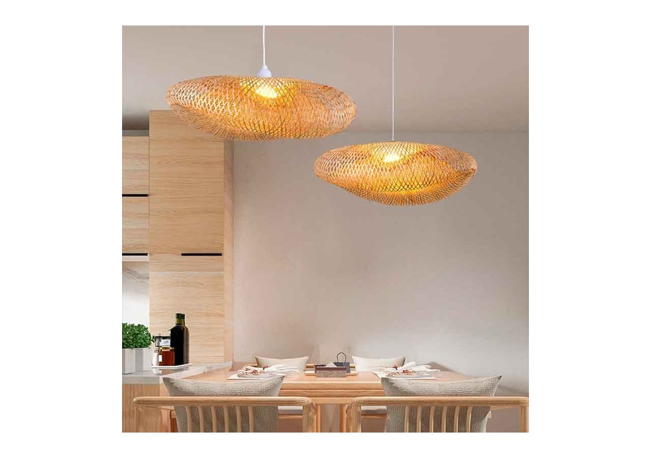 Suspension en osier "Vimet Lite" - K170-B - Barcelona LED