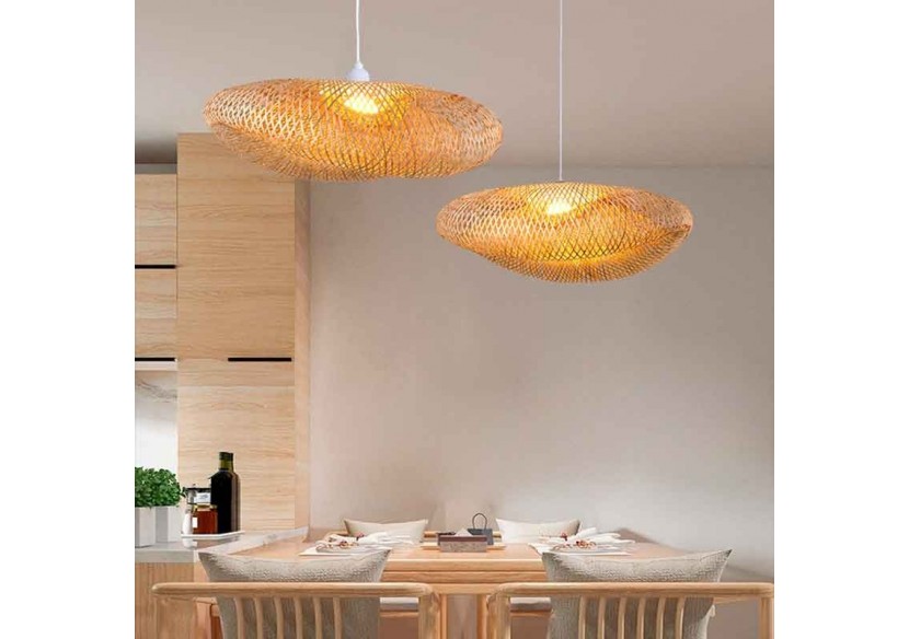 Suspension en osier "Vimet Lite" - K170-B - Barcelona LED