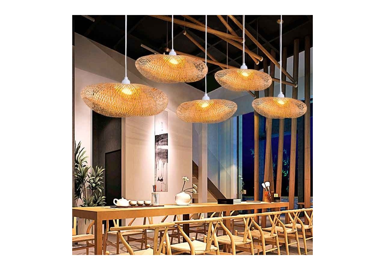 Suspension en osier "Vimet Lite" - K170-B - Barcelona LED