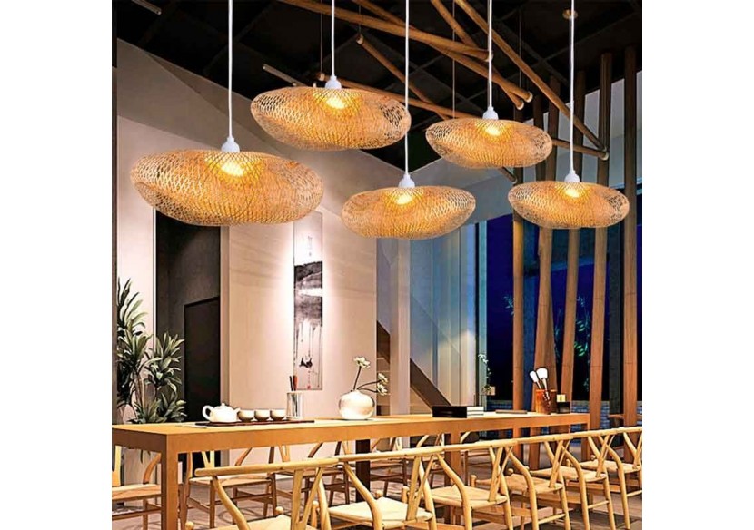 Suspension en osier "Vimet Lite" - K170-B - Barcelona LED