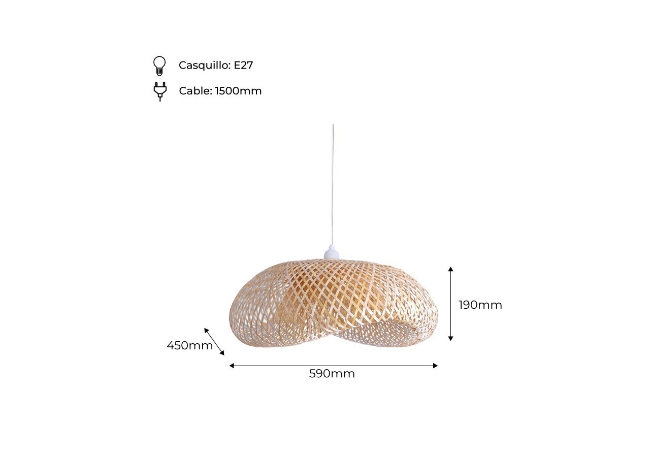 Suspension en osier "Vimet Lite" - K170-B - Barcelona LED