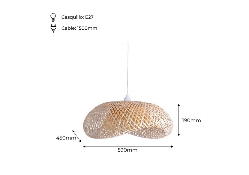 Suspension en osier "Vimet Lite" - K170-B - Barcelona LED