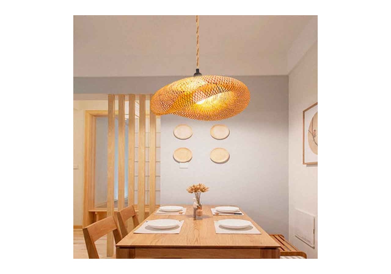 Suspension en osier "Vimet Lite" - K170-CU - Barcelona LED