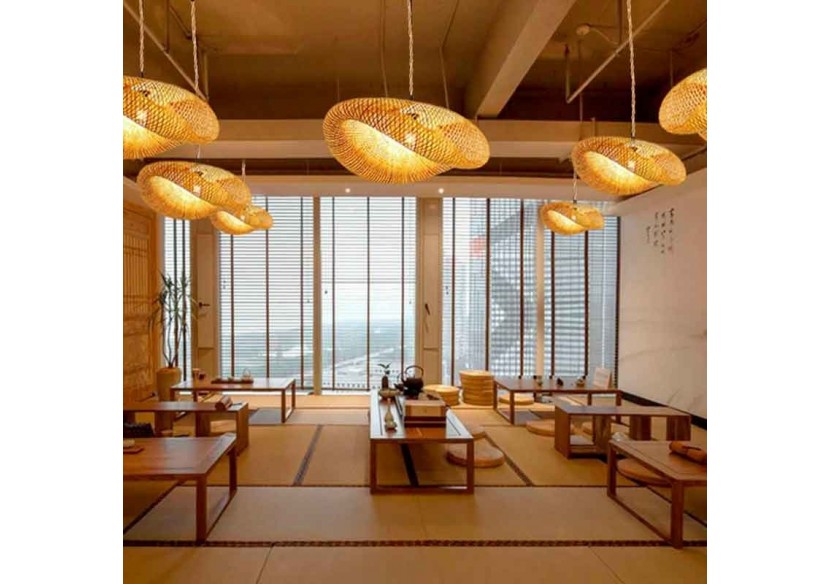 Suspension en osier "Vimet Lite" - K170-CU - Barcelona LED