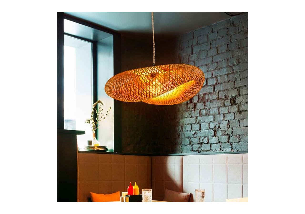 Suspension en osier "Vimet Lite" - K170-CU - Barcelona LED