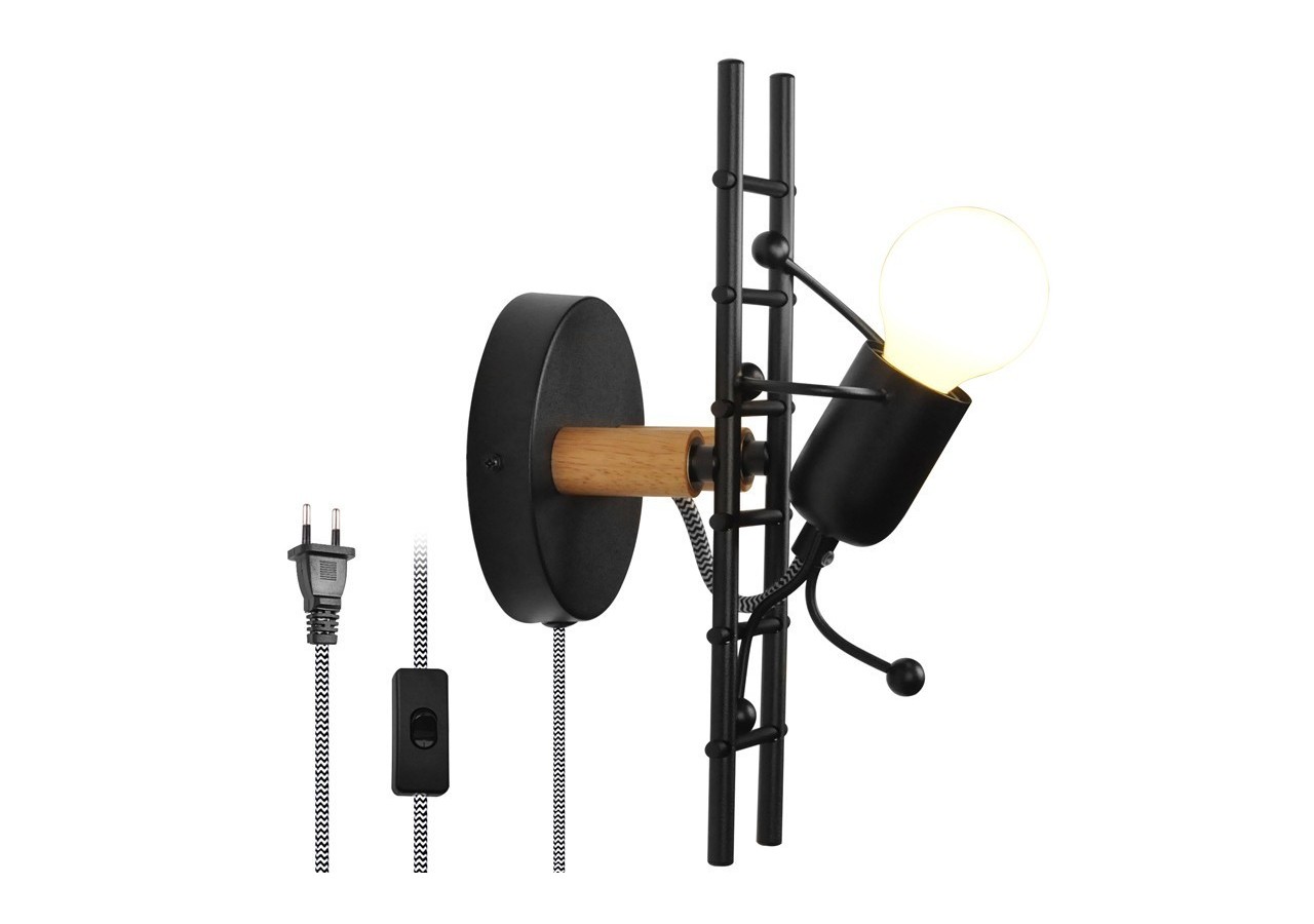 Applique murale "Doll Ladder" E27 avec prise et interrupteur - L310-EU-N - Barcelona LED