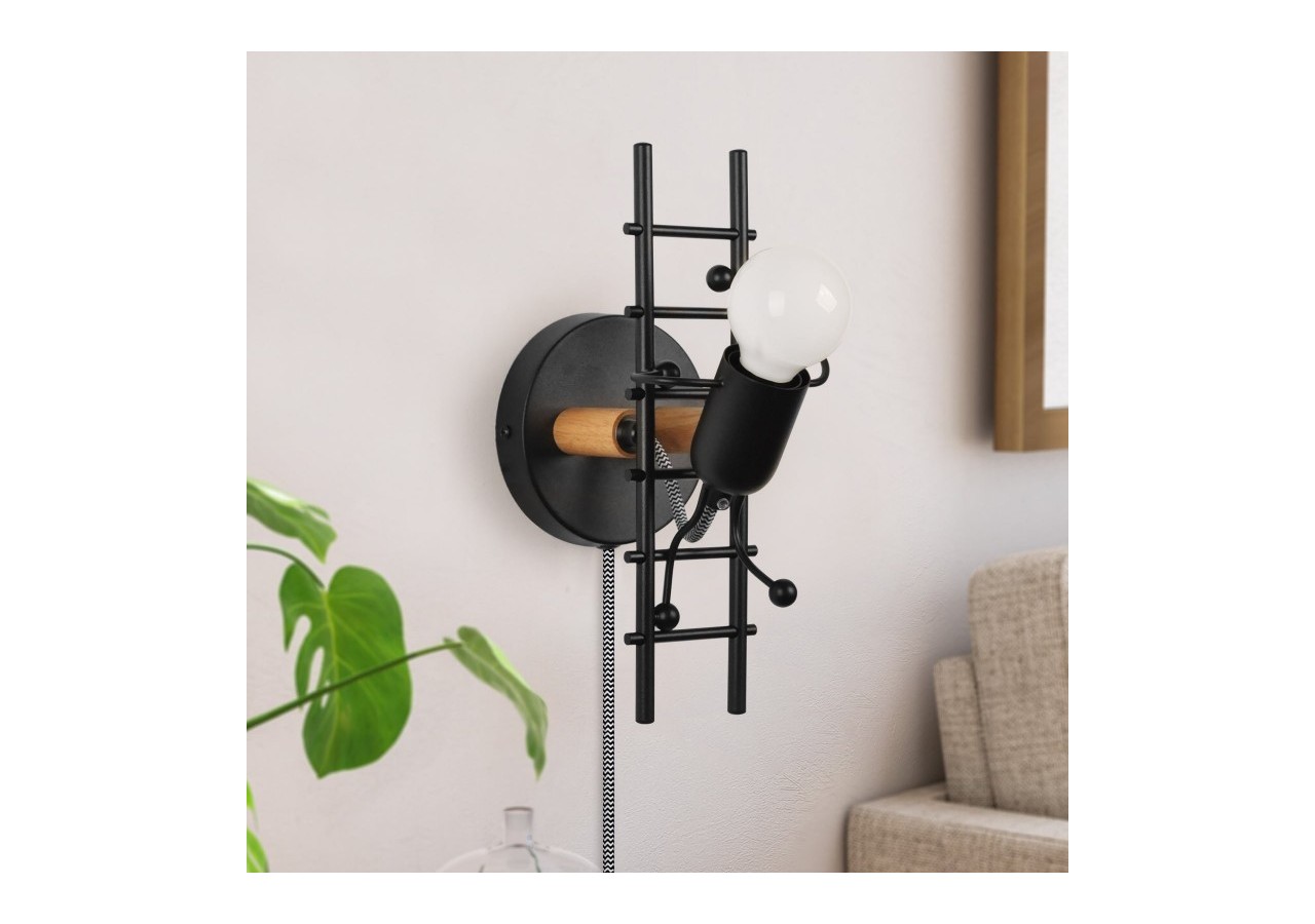 Applique murale "Doll Ladder" E27 avec prise et interrupteur - L310-EU-N - Barcelona LED
