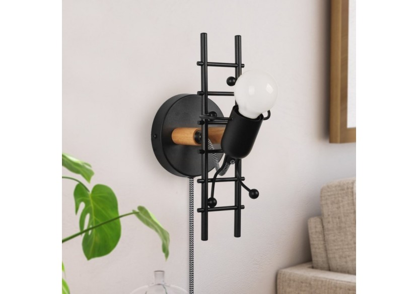 Applique murale "Doll Ladder" E27 avec prise et interrupteur - L310-EU-N - Barcelona LED