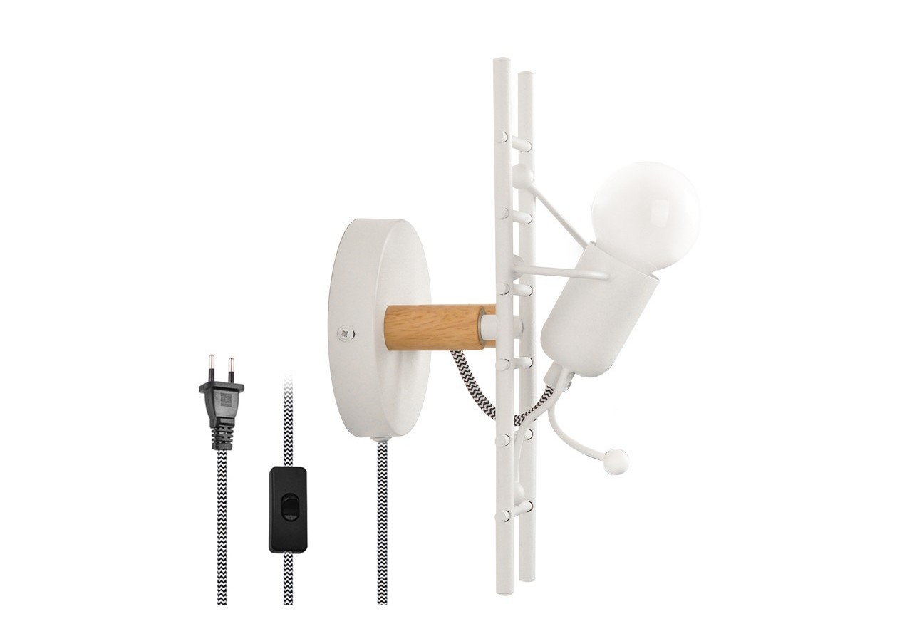 Applique murale "Doll Ladder" E27 avec prise et interrupteur - L310-EU-B - Barcelona LED