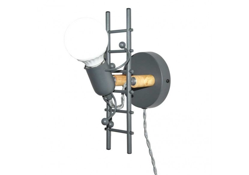 Applique murale "Doll Ladder" E27 avec prise et interrupteur - L310-EU-G - Barcelona LED Applique murale "Doll Ladder" E27 avec prise et interrupteur - L310-EU-G - Barcelona LED