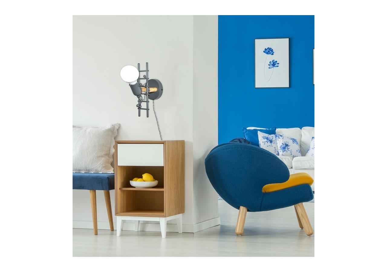 Applique murale "Doll Ladder" E27 avec prise et interrupteur - L310-EU-G - Barcelona LED