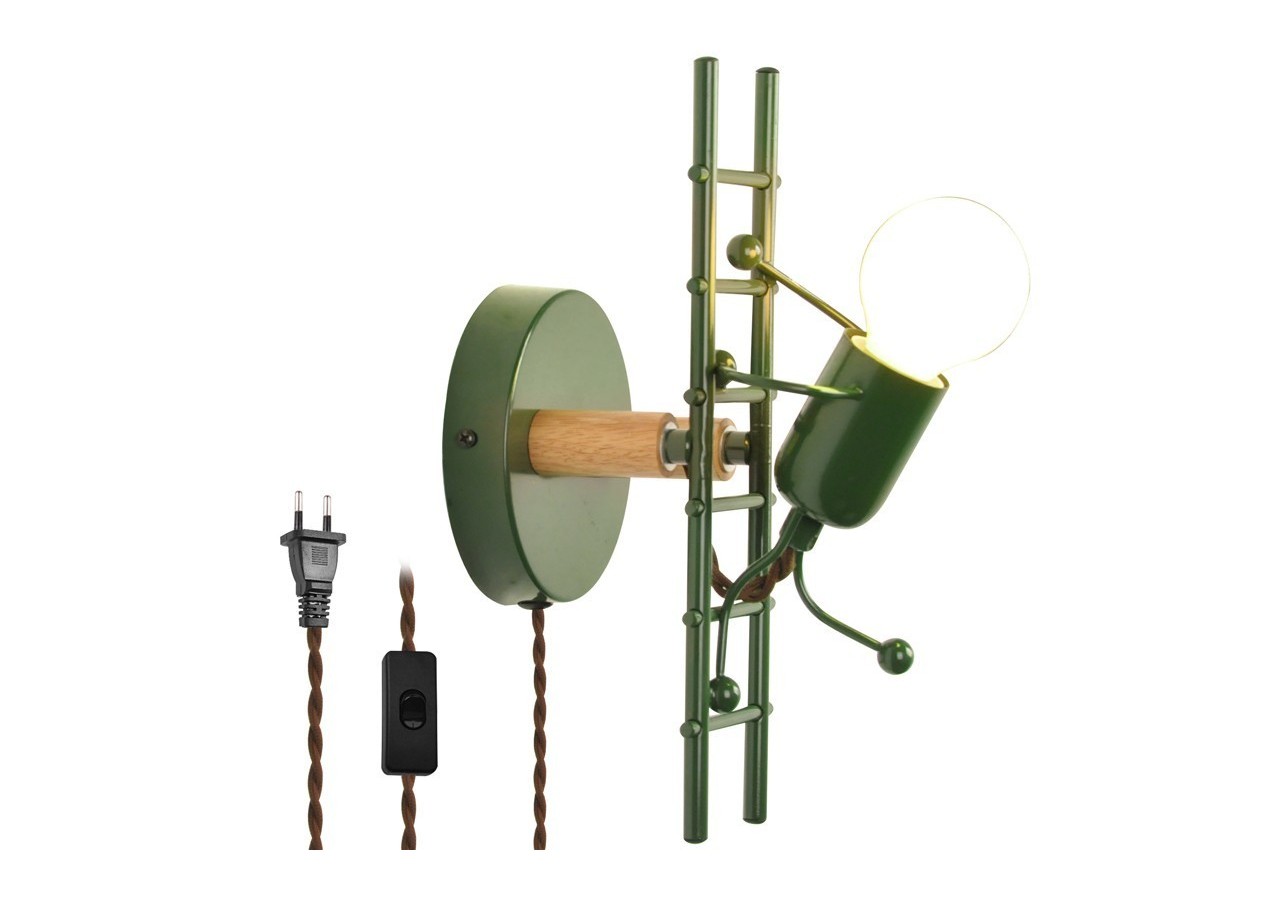Applique murale "Doll Ladder" E27 avec prise et interrupteur - L310-EU-VE - Barcelona LED