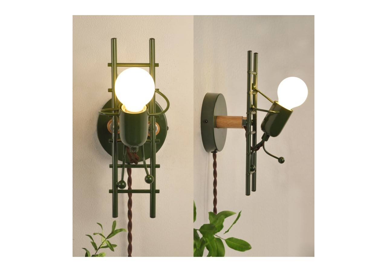 Applique murale "Doll Ladder" E27 avec prise et interrupteur - L310-EU-VE - Barcelona LED