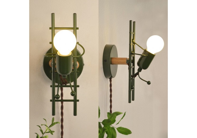 Applique murale "Doll Ladder" E27 avec prise et interrupteur - L310-EU-VE - Barcelona LED Applique murale "Doll Ladder" E27 avec prise et interrupteur - L310-EU-VE - Barcelona LED