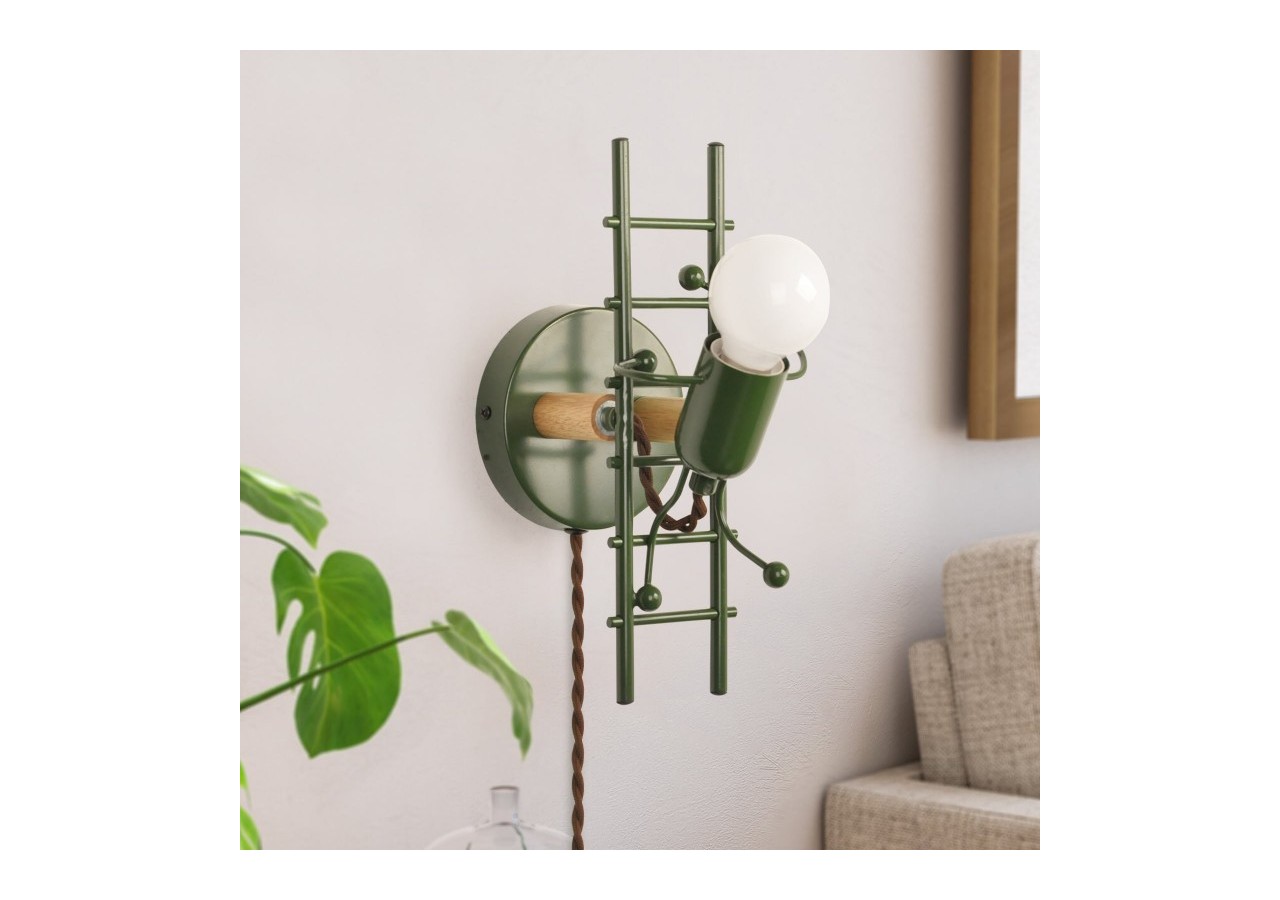 Applique murale "Doll Ladder" E27 avec prise et interrupteur - L310-EU-VE - Barcelona LED
