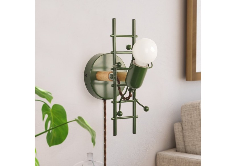 Applique murale "Doll Ladder" E27 avec prise et interrupteur - L310-EU-VE - Barcelona LED Applique murale "Doll Ladder" E27 avec prise et interrupteur - L310-EU-VE - Barcelona LED