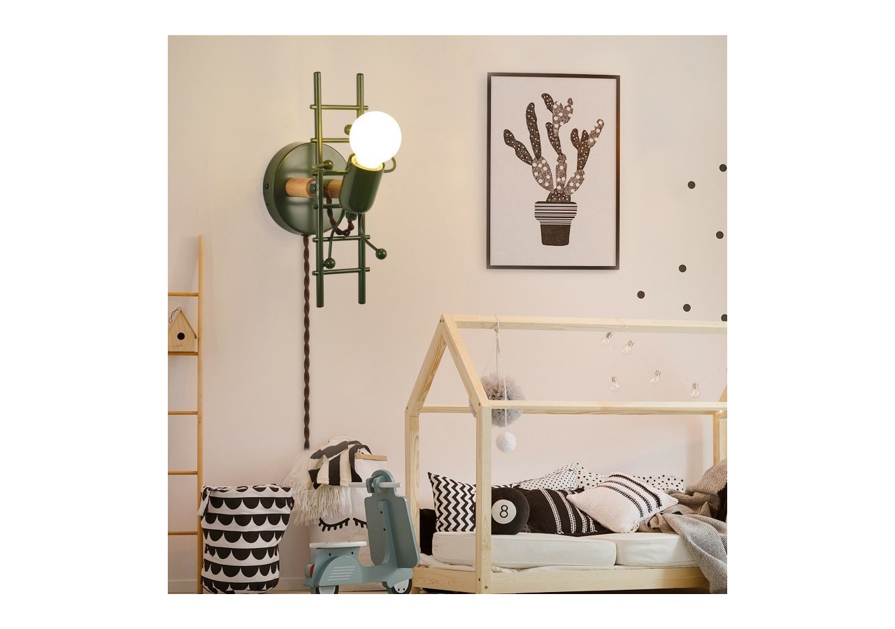 Applique murale "Doll Ladder" E27 avec prise et interrupteur - L310-EU-VE - Barcelona LED