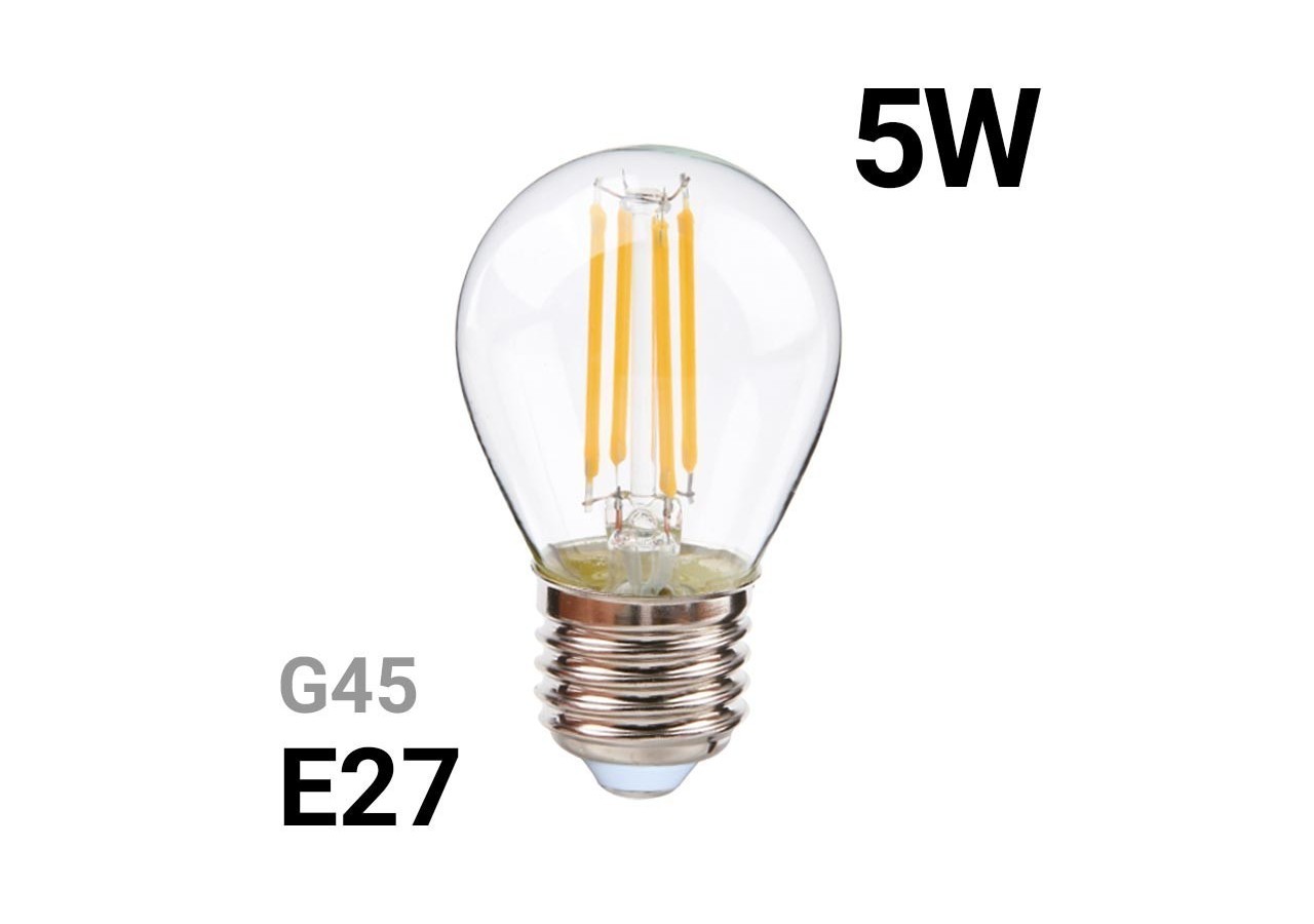Ampoule LED sphérique à filament E27 5W G45 - B1316-E27-2-BN1 - Barcelona LED